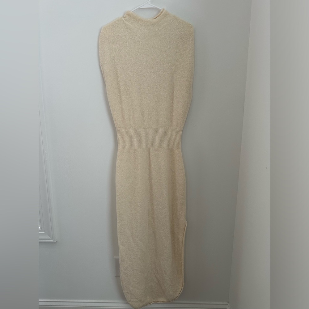 Anthropologie Cream Boucle Dress